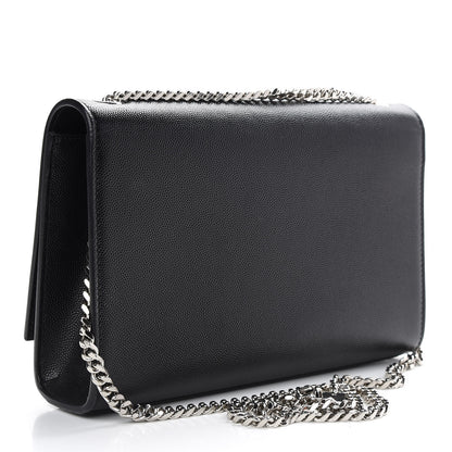 Saint Laurent Grain De Poudre Medium Classic Monogram Kate Satchel Black 2 of 7