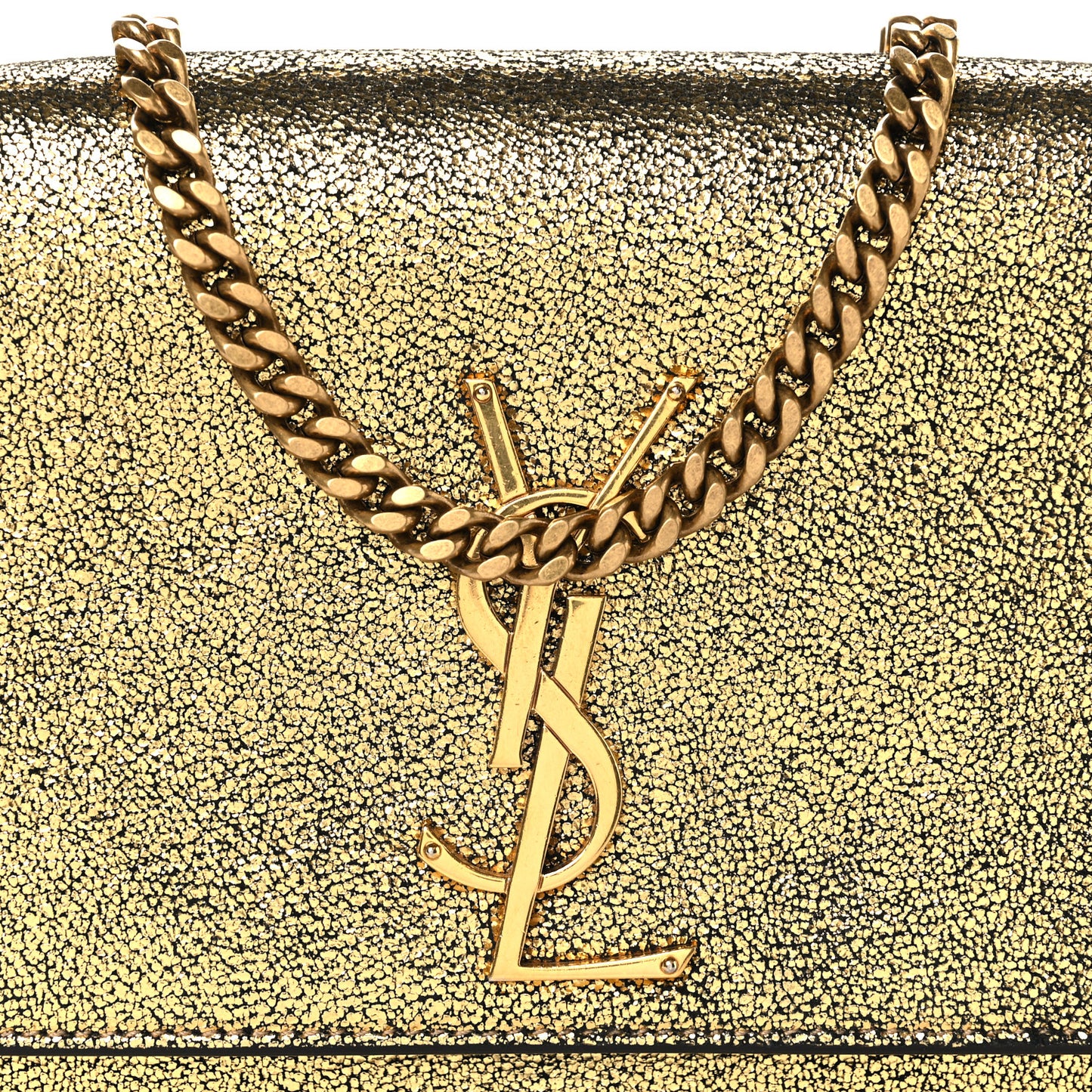 Metallic Calfskin Small Classic Monogram Kate Tassel Satchel Gold