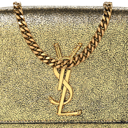 Saint Laurent Metallic Calfskin Small Classic Monogram Kate Tassel Satchel Gold 8 of 10