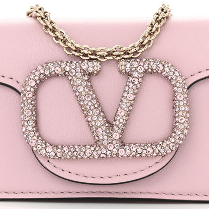Valentino Garavani Calfskin Crystal Vlogo Micro Loco Shoulder Bag Rose Cannelle 7 of 9