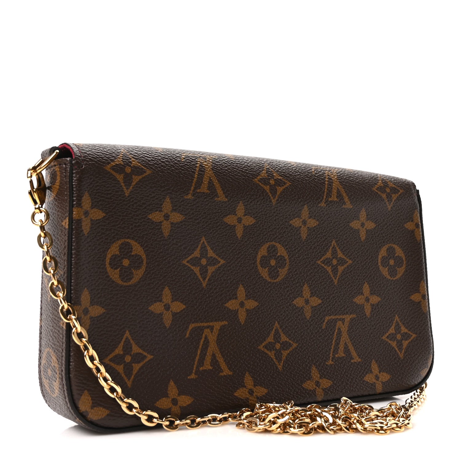 Louis Vuitton Monogram Pochette Felicie Chain Wallet Fuchsia 4 of 11