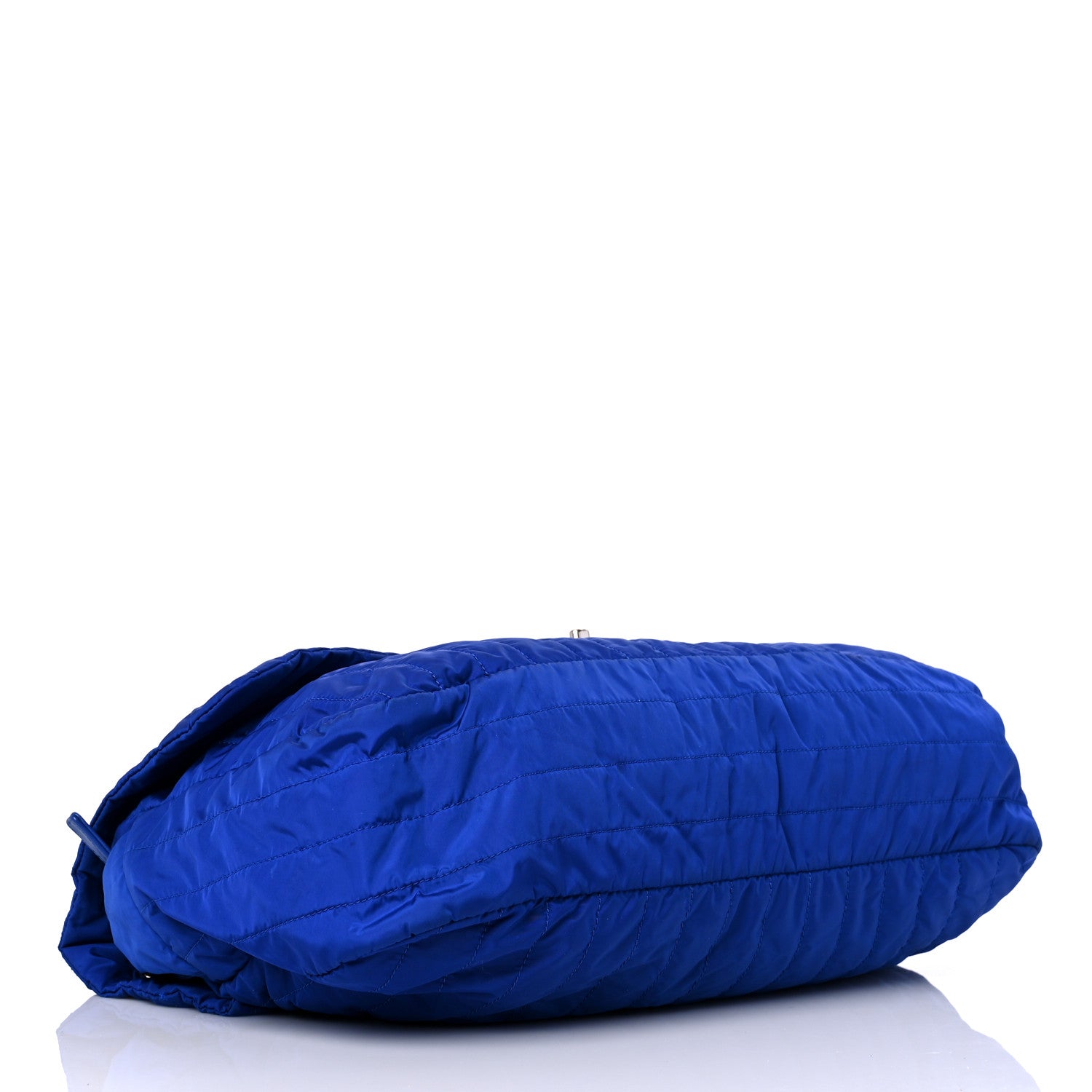 Chanel Nylon Vertical Quilted Jumbo Flap Cobalt Blue 5 of 10