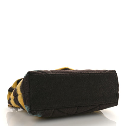 Saint Laurent Tie Dye Wool Quilted Small Loulou Puffer Monogram Chain Satchel Yellow Pacific Blue Dark Pecan 4 of 9
