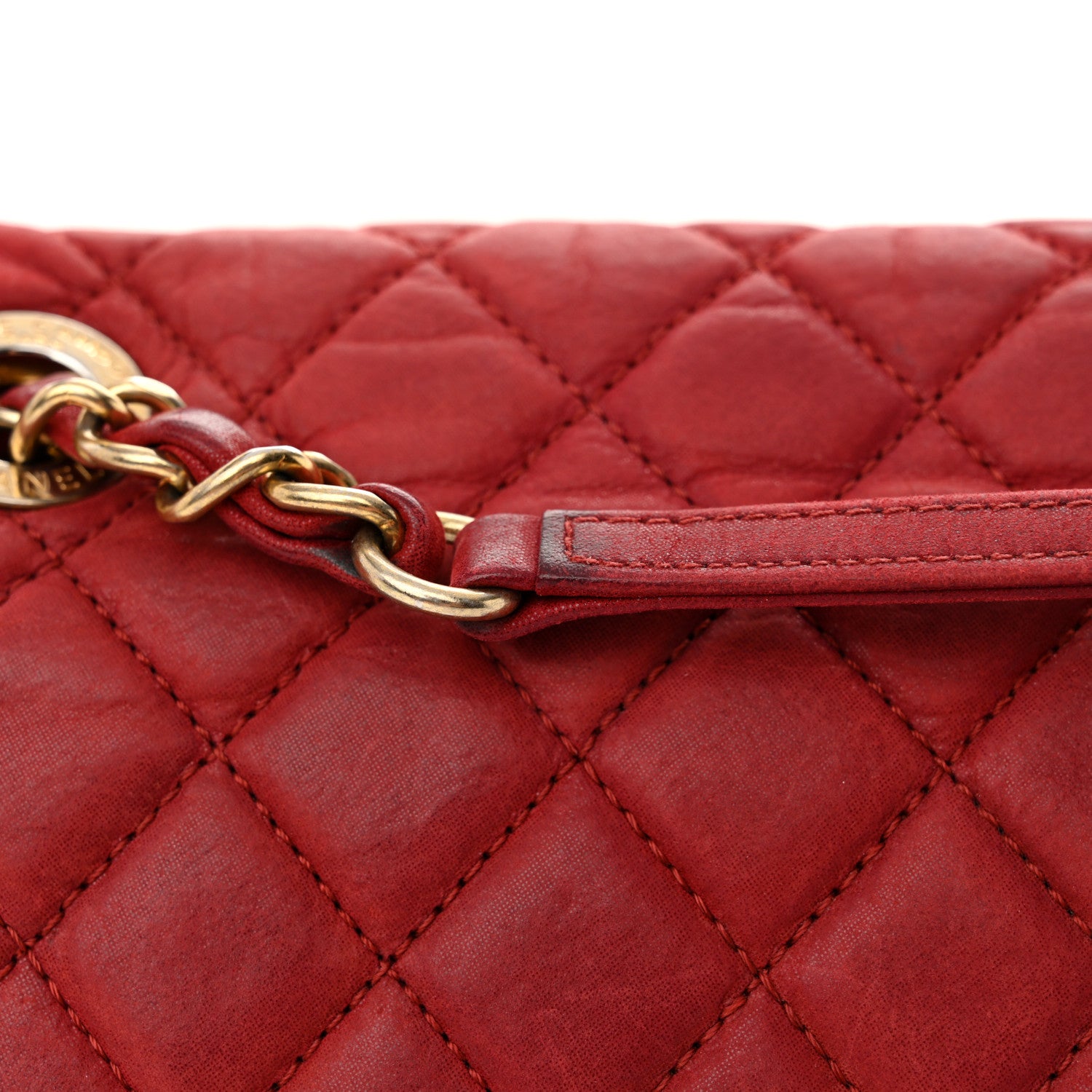 Chanel Iridescent Calfskin Large Chic Quilt Flap Red 14 of 15