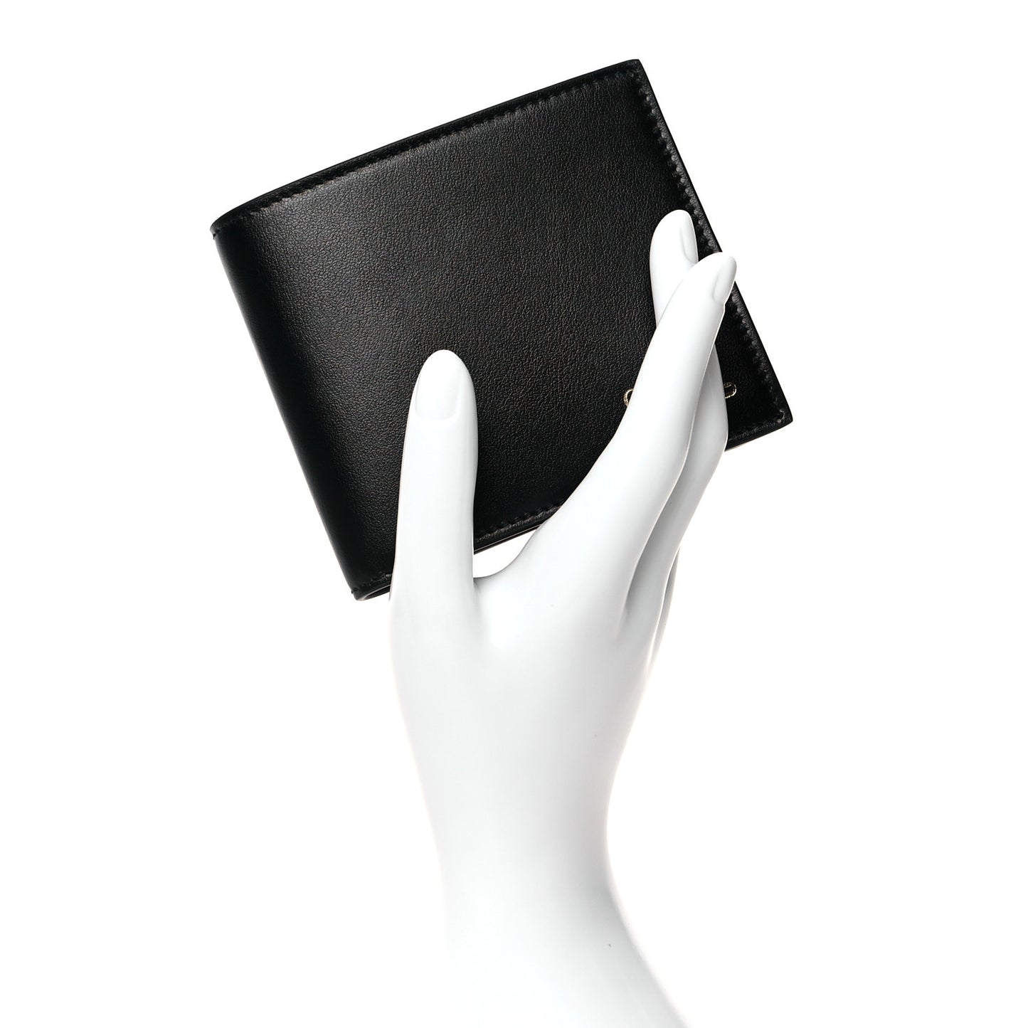 Plutone Calfskin Logo Bi-Fold Wallet Black
