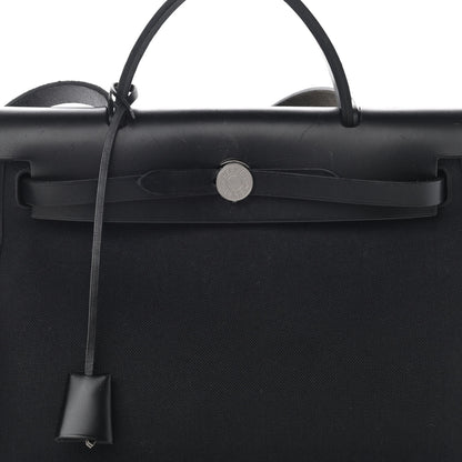 Hermes Military Toile Vache Hunter Herbag Zip PM 31 Black 9 of 17