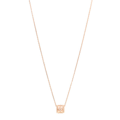 Van Cleef & Arpels 18K Rose Gold Diamond Small Perlee Clovers Pendant Necklace 1 of 7