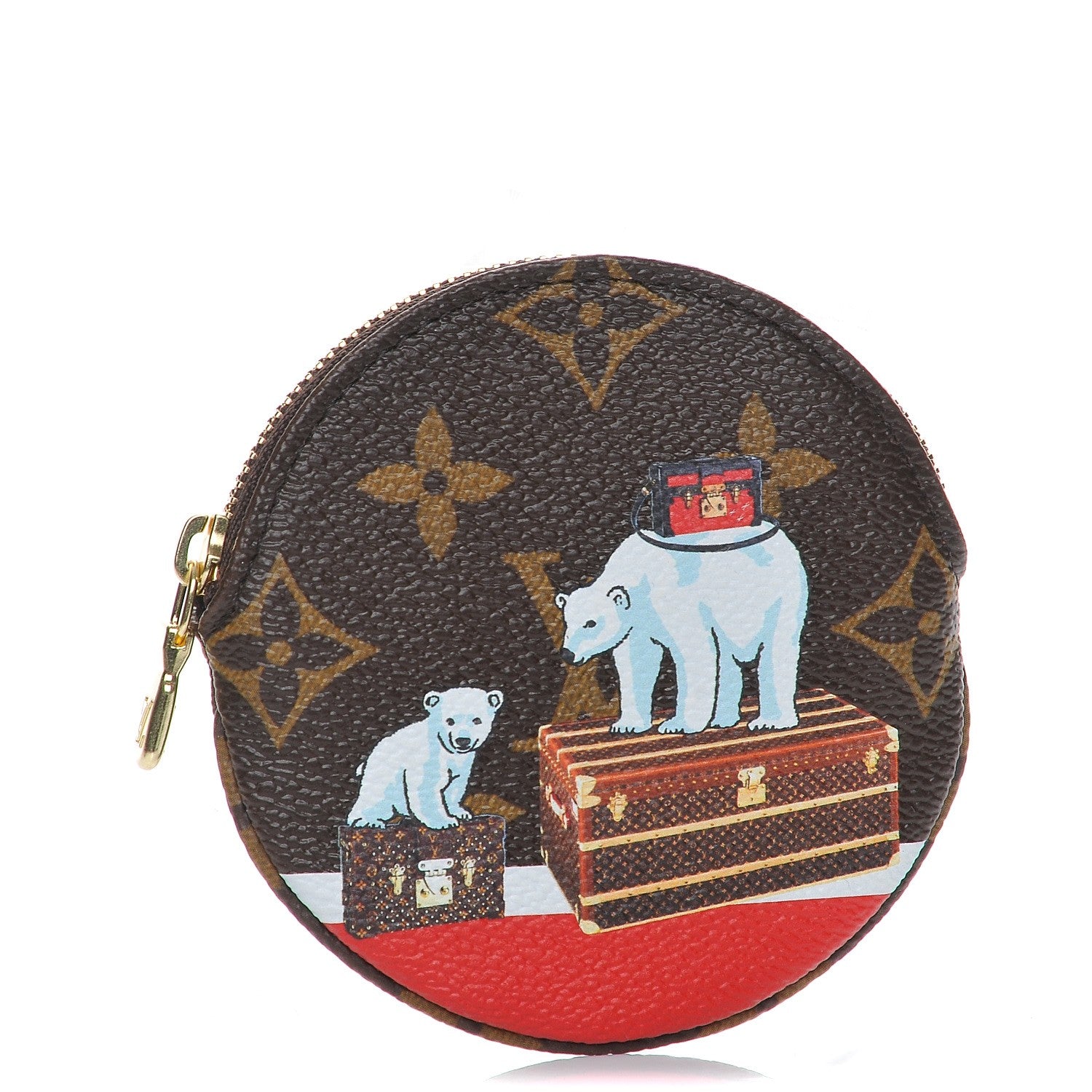 Louis Vuitton Monogram 2017 Christmas Animation Round Coin Purse 1 of 7