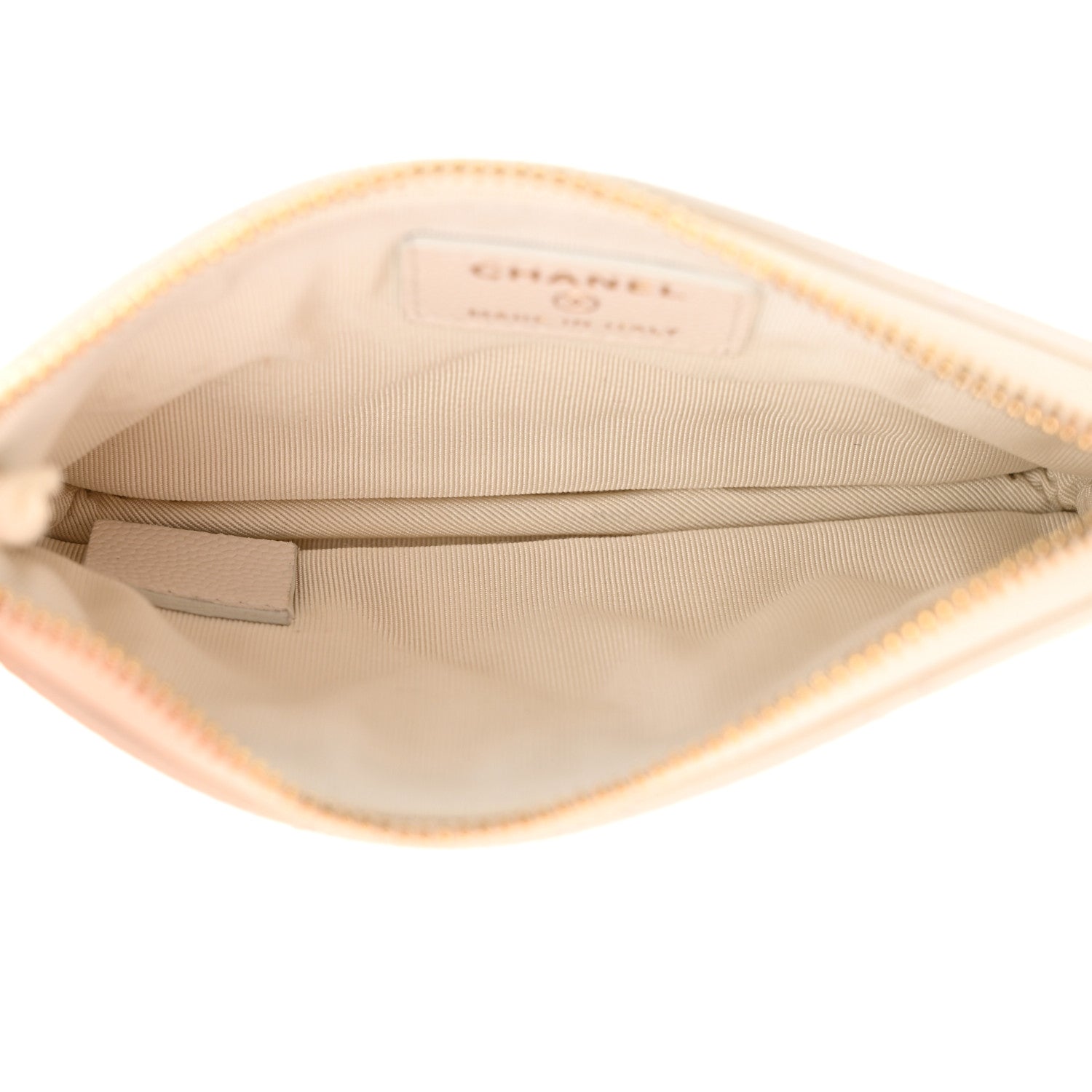 Chanel Caviar Quilted Small Cosmetic Case White 5 of 12