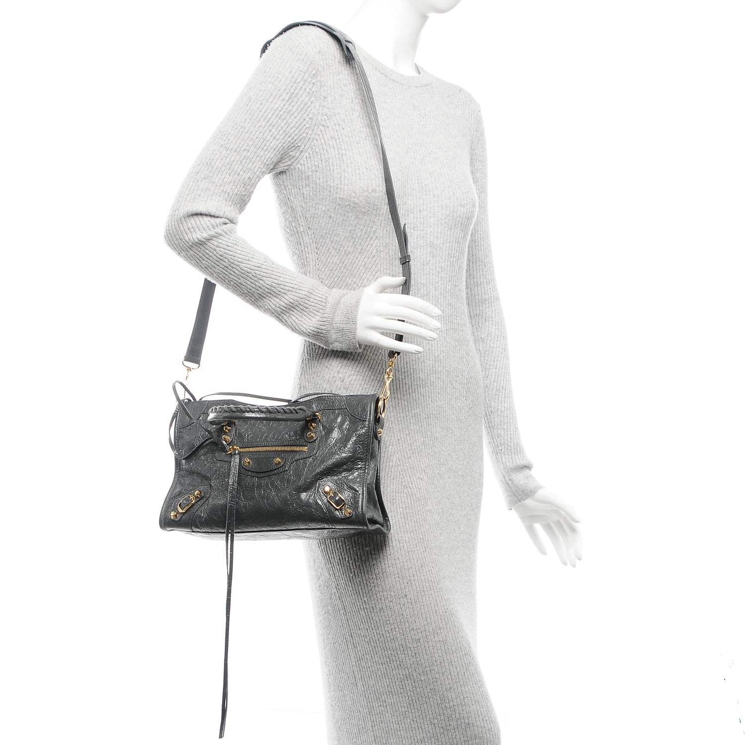 Balenciaga Agneau Classic Gold Hardware S City Gris Fossile 2 of 7
