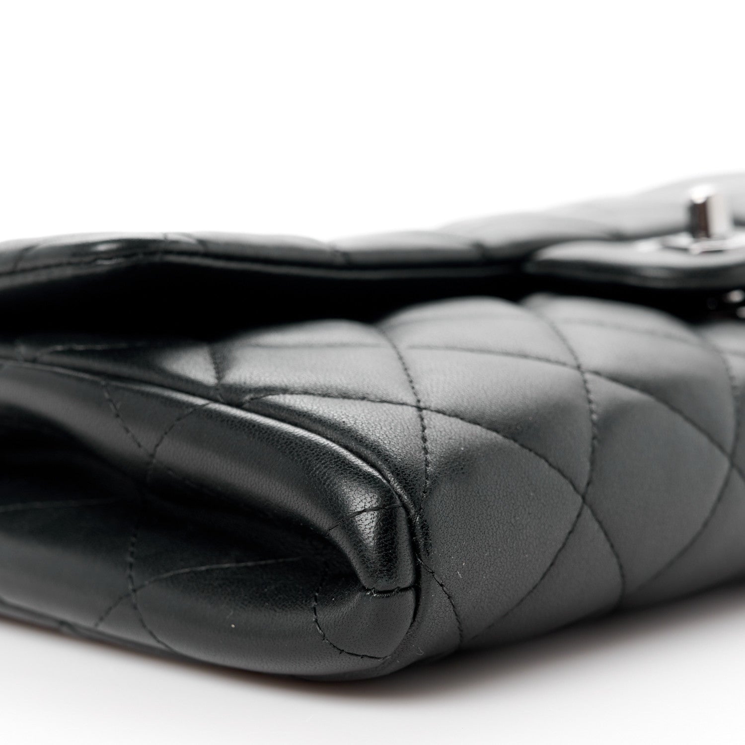 Chanel Lambskin Quilted Clutch with Chain Flap Black 10 of 12