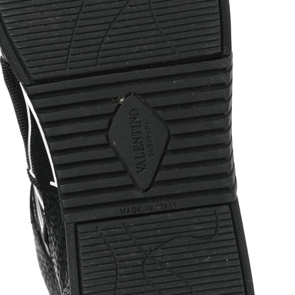 Valentino Garavani Grained Calfskin Mens VL7N Mid-Top Sneakers 40.5 Black White 6 of 8