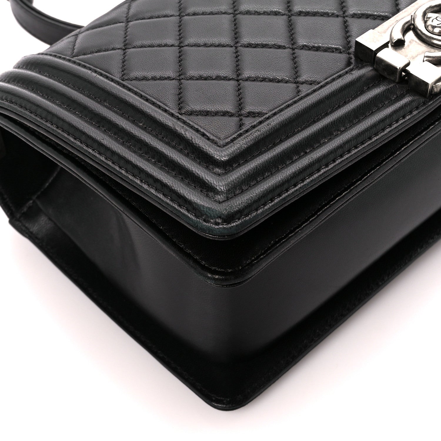 Chanel Lambskin Quilted Medium Boy Flap Black 9 of 11