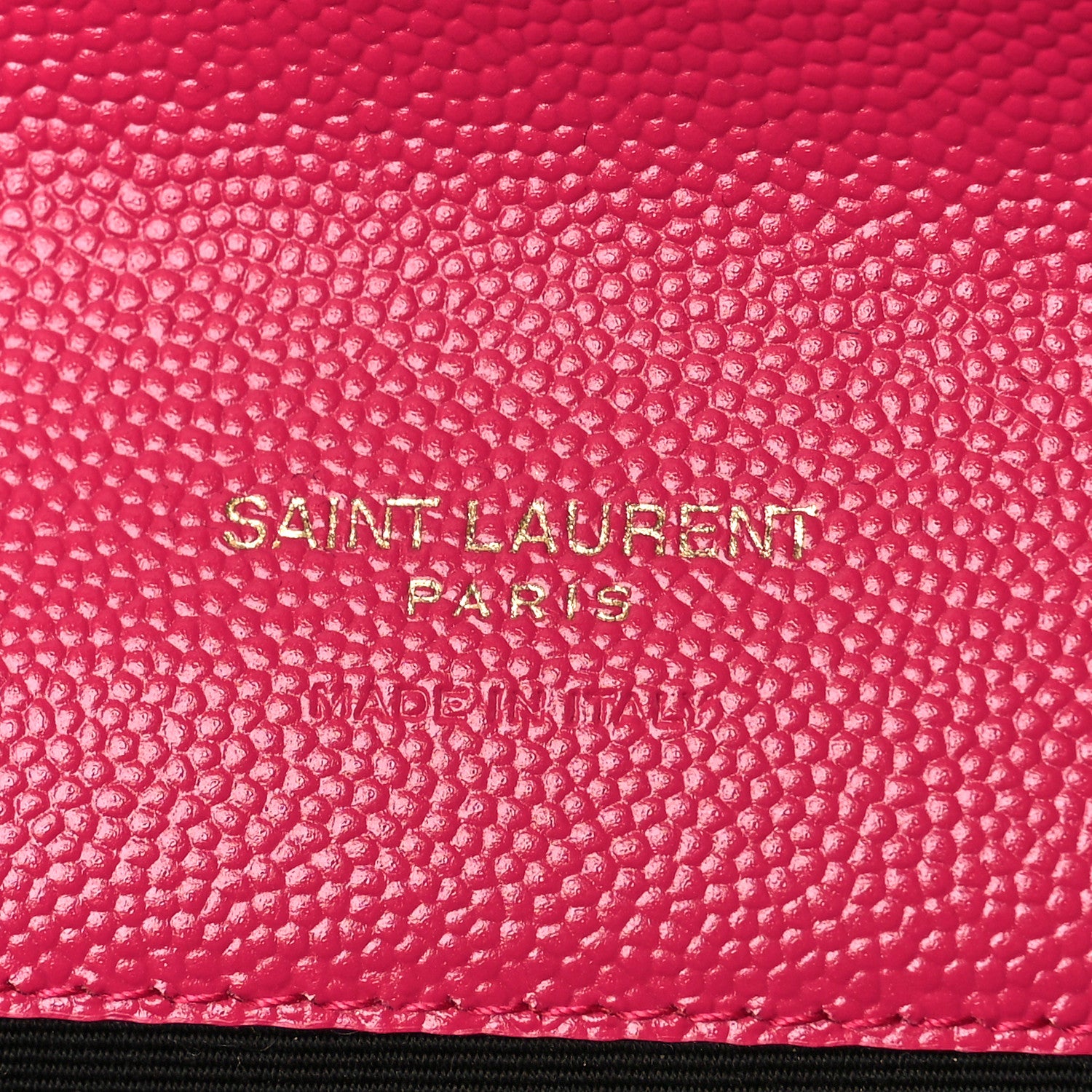 Saint Laurent Grain De Poudre Matelasse Chevron Monogram Envelope Clutch Fuchsia 6 of 8