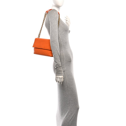 Bottega Veneta Nappa Intrecciato Baby Olimpia Shoulder Bag Orange 2 of 11