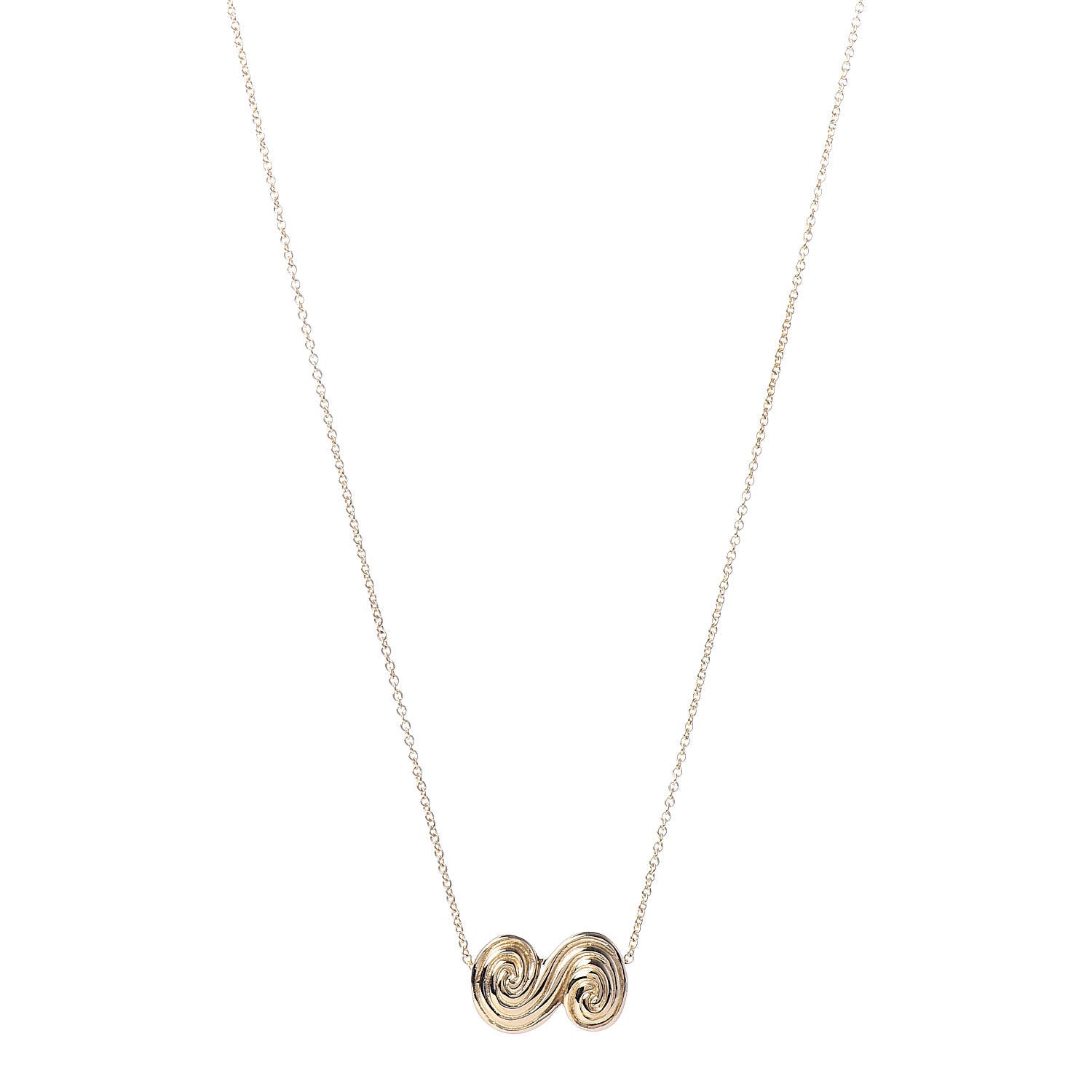 Tiffany 18K Yellow Gold Spiro Swirl Pendant Necklace 1 of 7