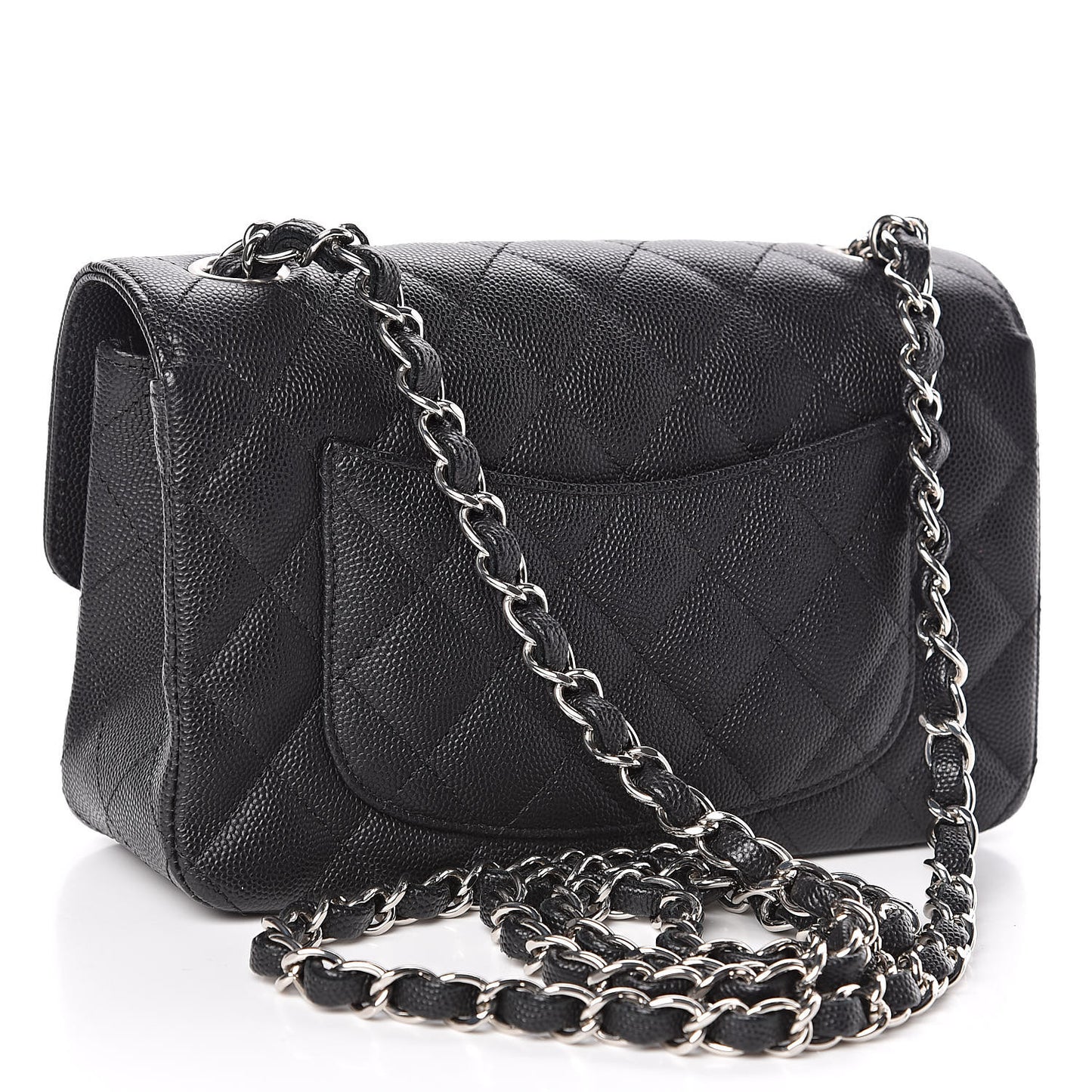 Caviar Quilted Mini Rectangular Flap Black