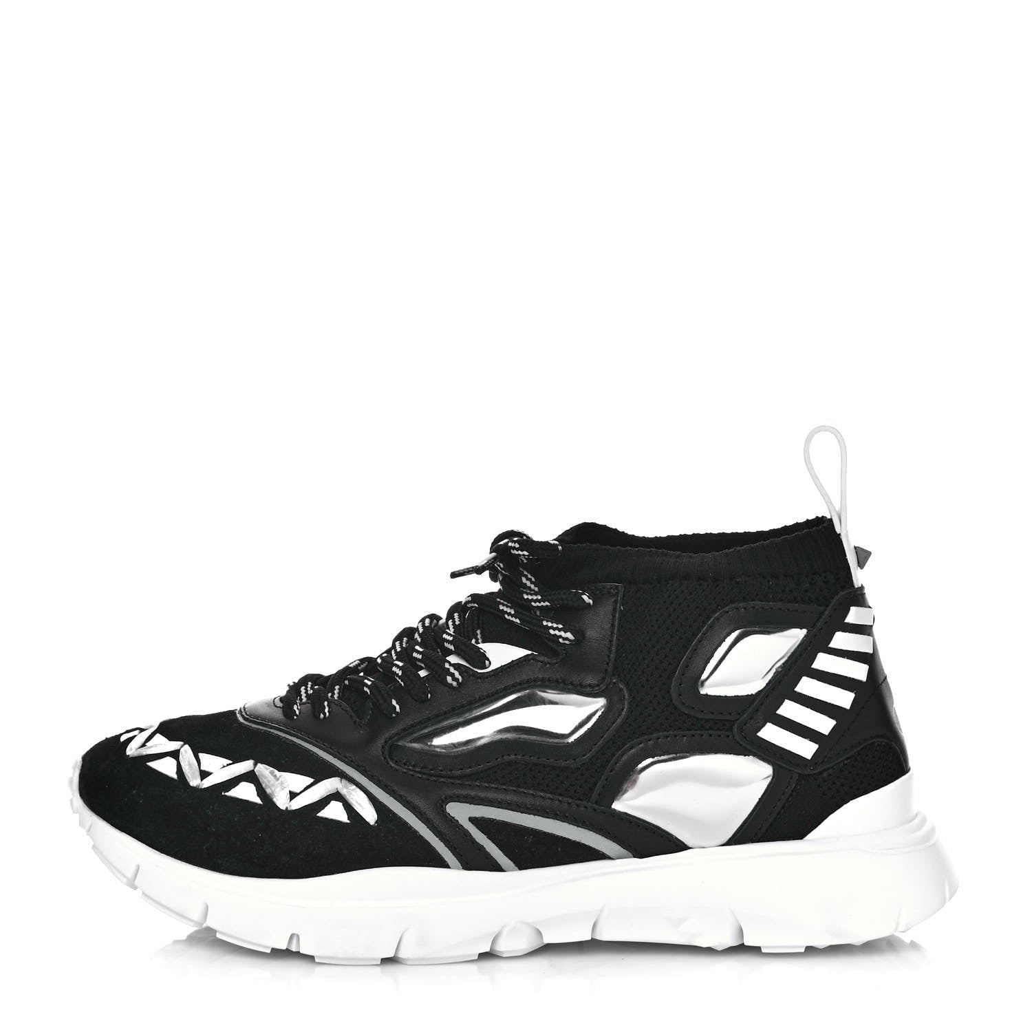 Valentino Garavani Fabric Suede Calfskin Mens Sneakers 40.5 Black White 1 of 7