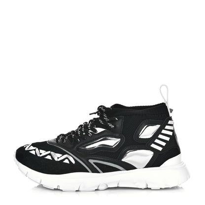 Valentino Garavani Fabric Suede Calfskin Mens Sneakers 40.5 Black White 1 of 7