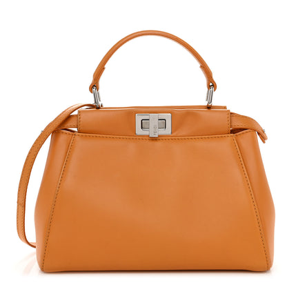 Fendi Nappa Mini Peekaboo Iconic Satchel Giallo Syrup 1 of 10