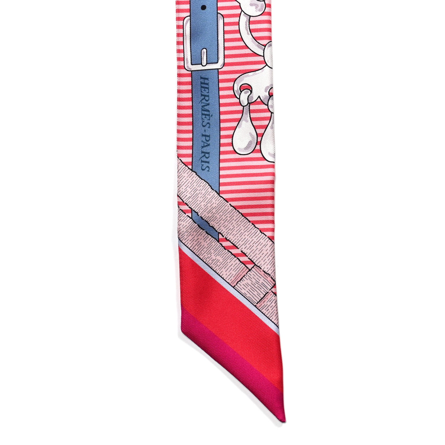 Hermes Silk Mors a Jouets Chemise Twilly Ciel Rose Blue Jean 2 of 4