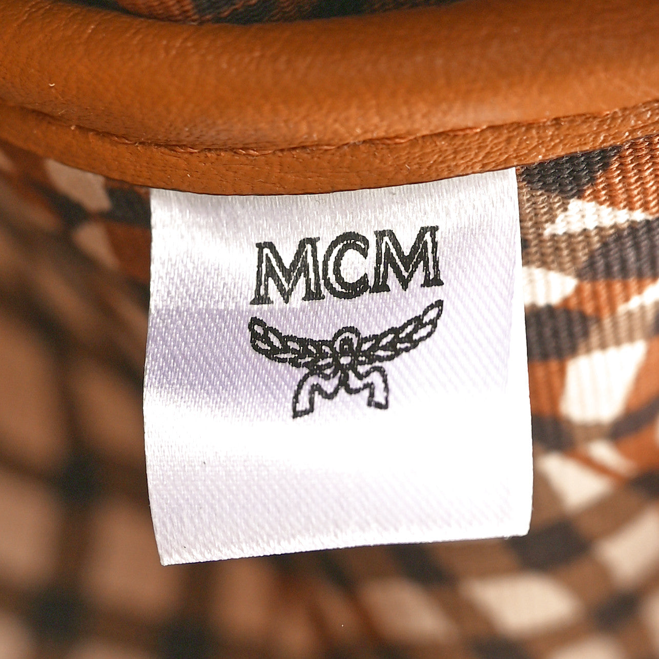MCM Visetos Liz Shopper Tote Pouch Cognac 6 of 9