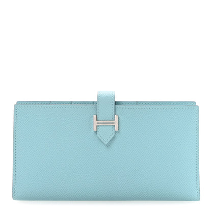 Hermes Epsom Bearn Gusset Wallet Bleu Atoll 1 of 8