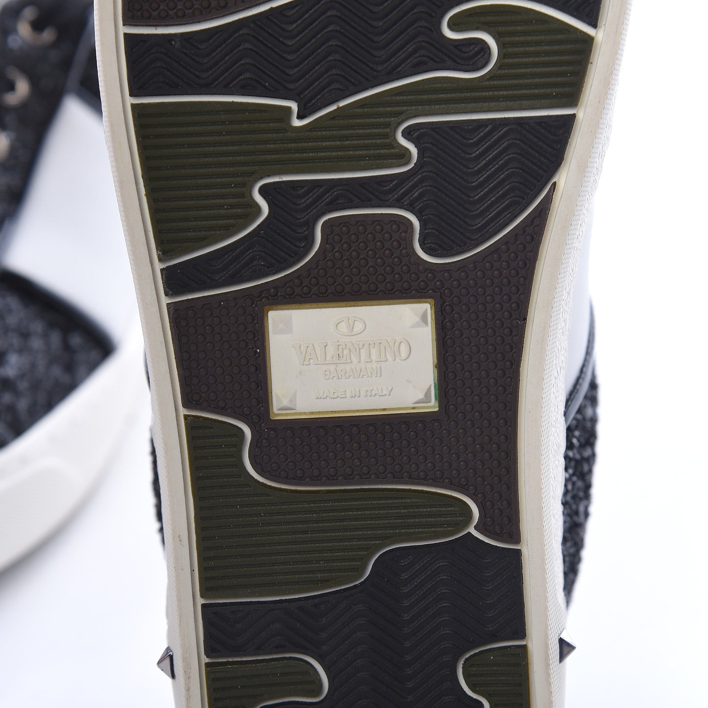Calfskin Glitter Flycrew Sneakers 36.5 Black