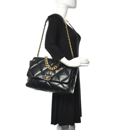 Chanel Goatskin Quilted Maxi 19 Flap Black 2 of 11