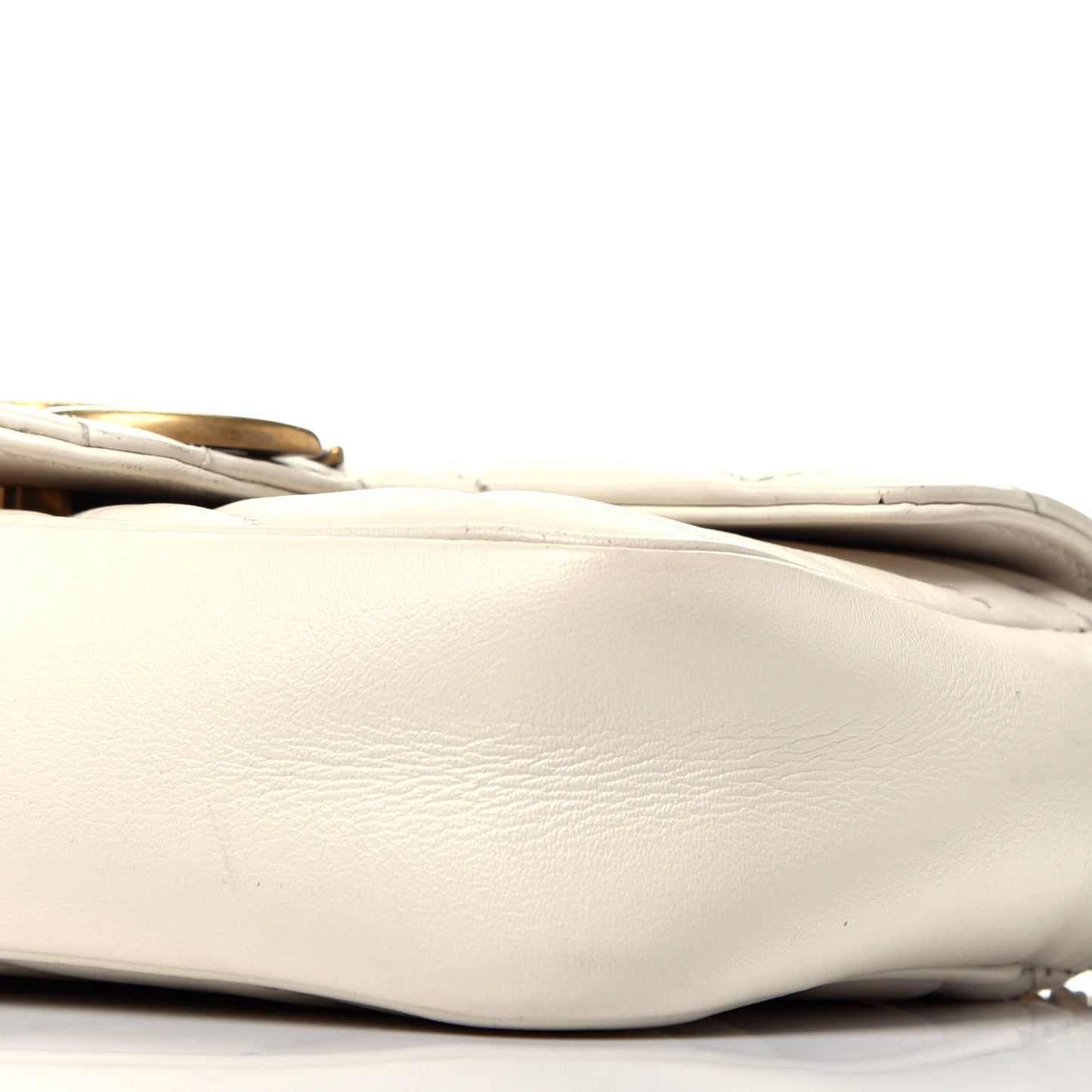 Calfskin Matelasse Super Mini GG Marmont Shoulder Bag White