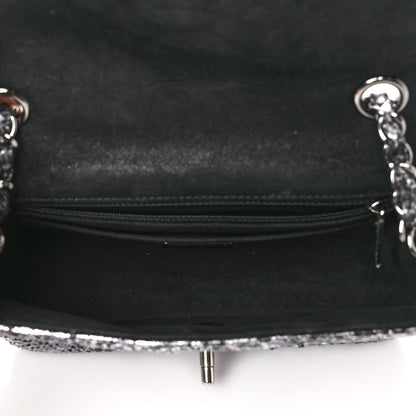 Chanel Metallic Snakeskin Mini Rectangular Flap Silver Black 5 of 9