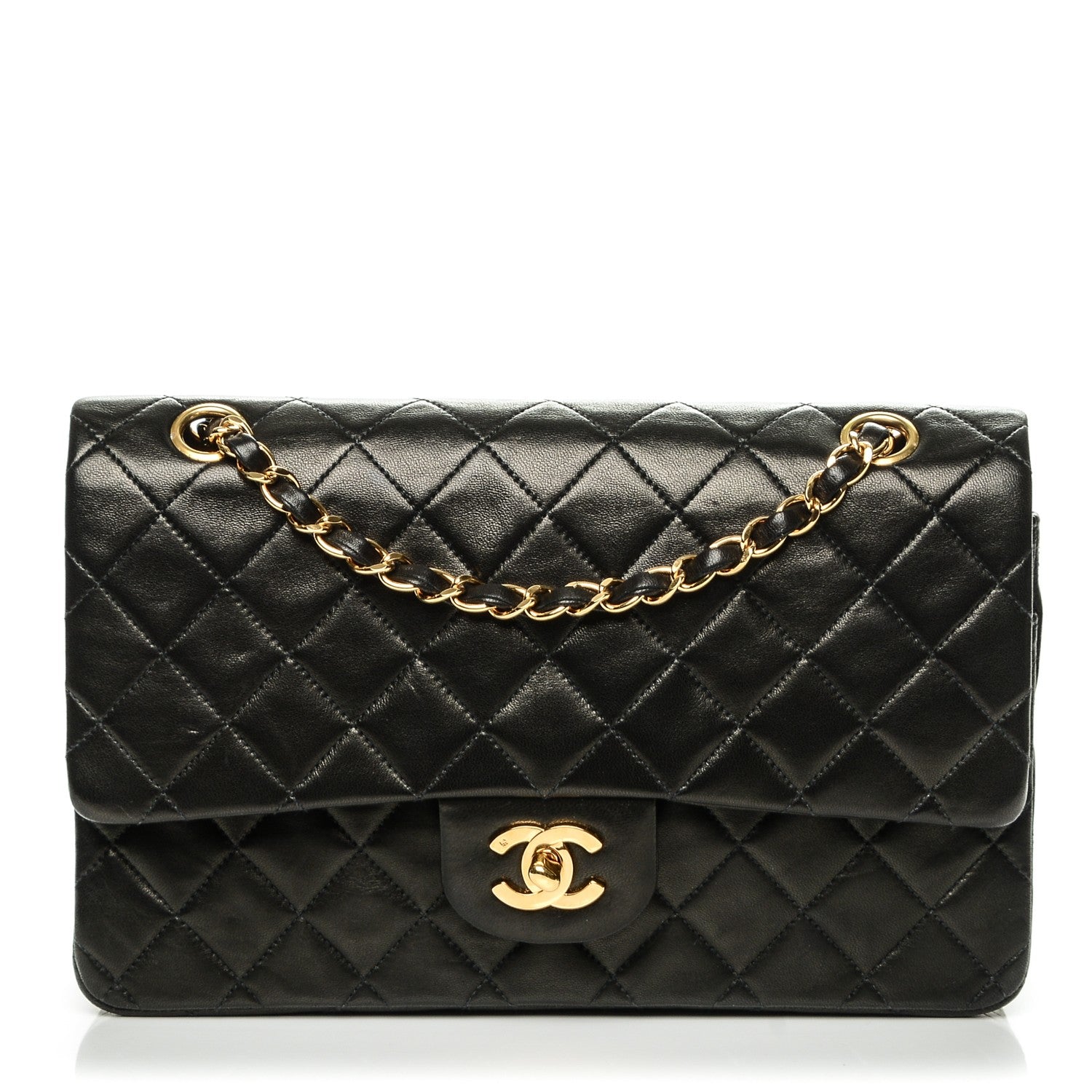 Chanel Lambskin Quilted Medium Double Flap Black 1 of 8