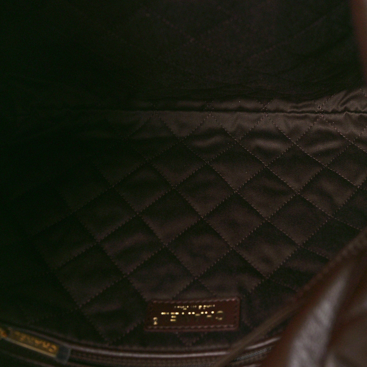 Shiny Calfskin Quilted Small Chanel 22 Brown