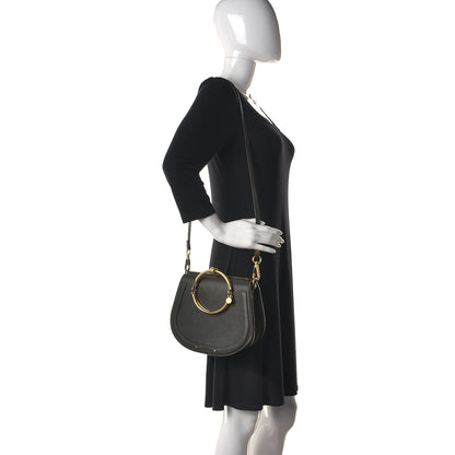 Chloe Calfskin Suede Medium Nile Bracelet Bag Black 2 of 14