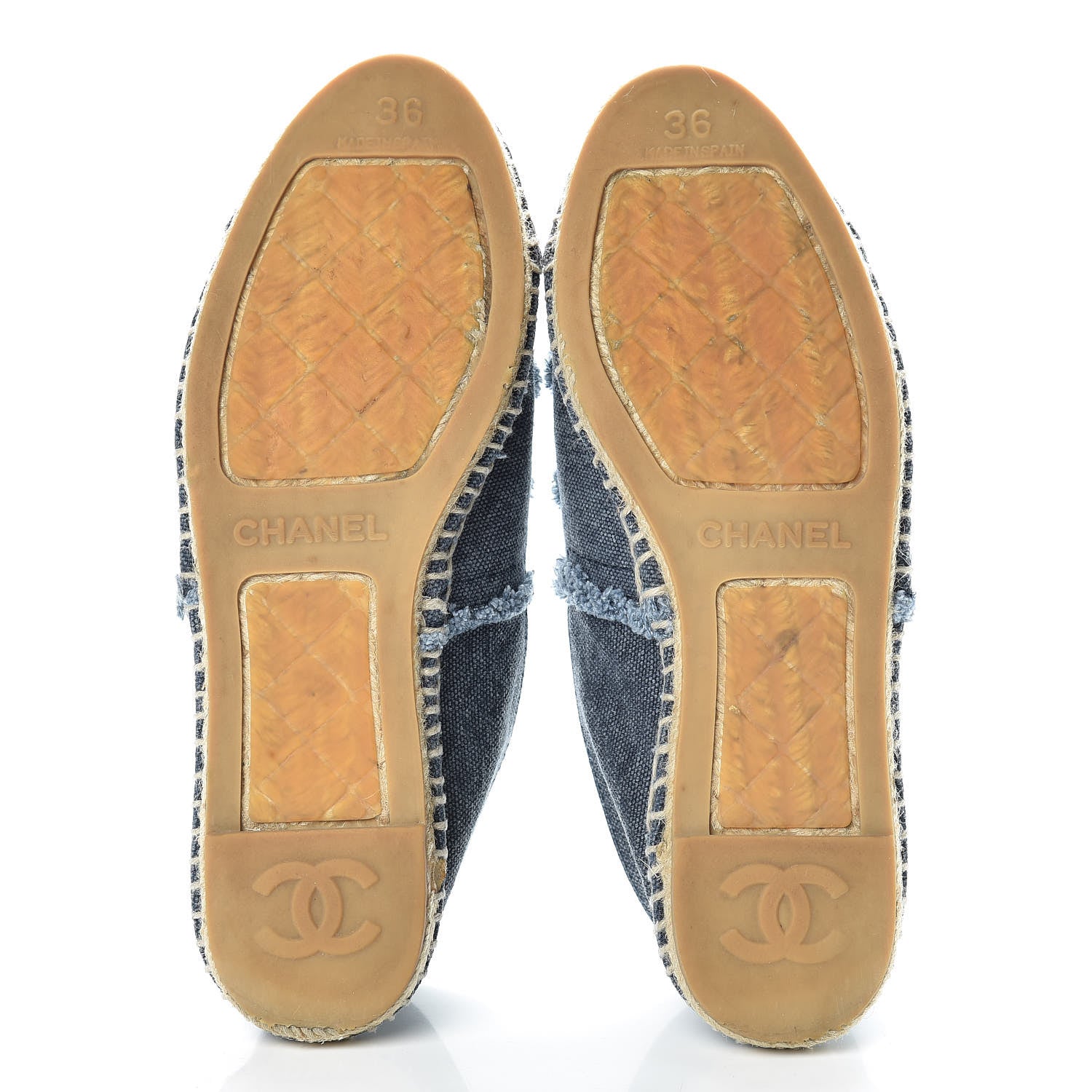 Chanel Denim Toile CC Espadrilles 36 Navy 5 of 11