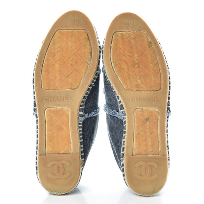 Chanel Denim Toile CC Espadrilles 36 Navy 5 of 11