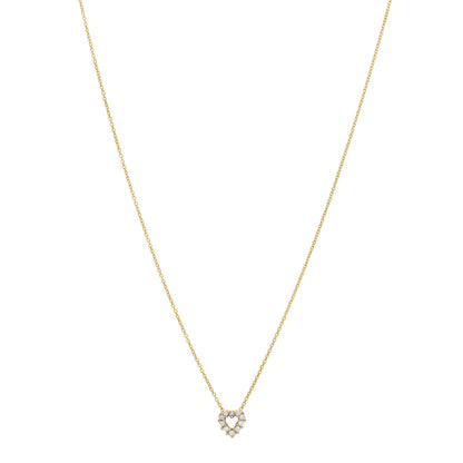Roberto Coin 18K Yellow Gold Diamond Tiny Treasures Heart Pendant Necklace 1 of 3