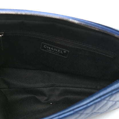 Chanel Iridescent Caviar Quilted Jumbo Easy Flap Blue 5 of 12