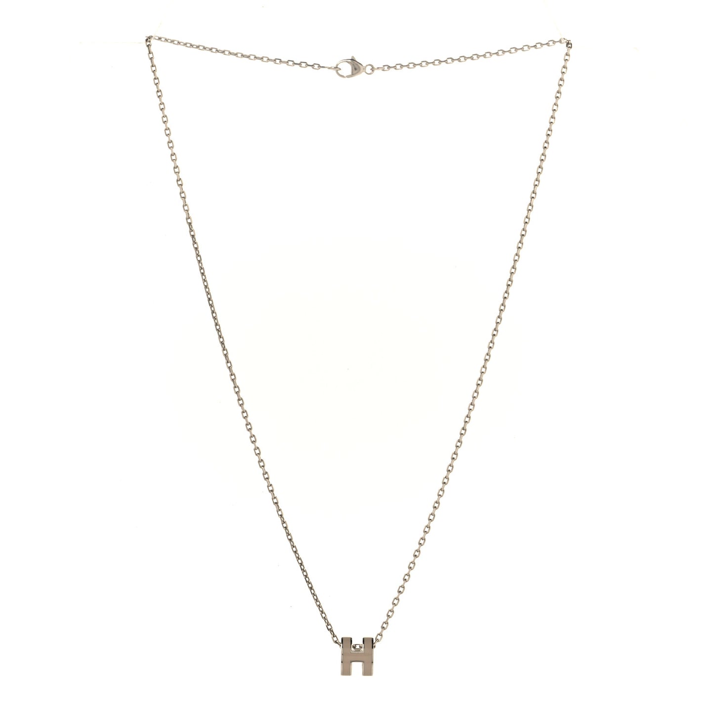 Palladium Mini Pop H Pendant Necklace Marron Glace