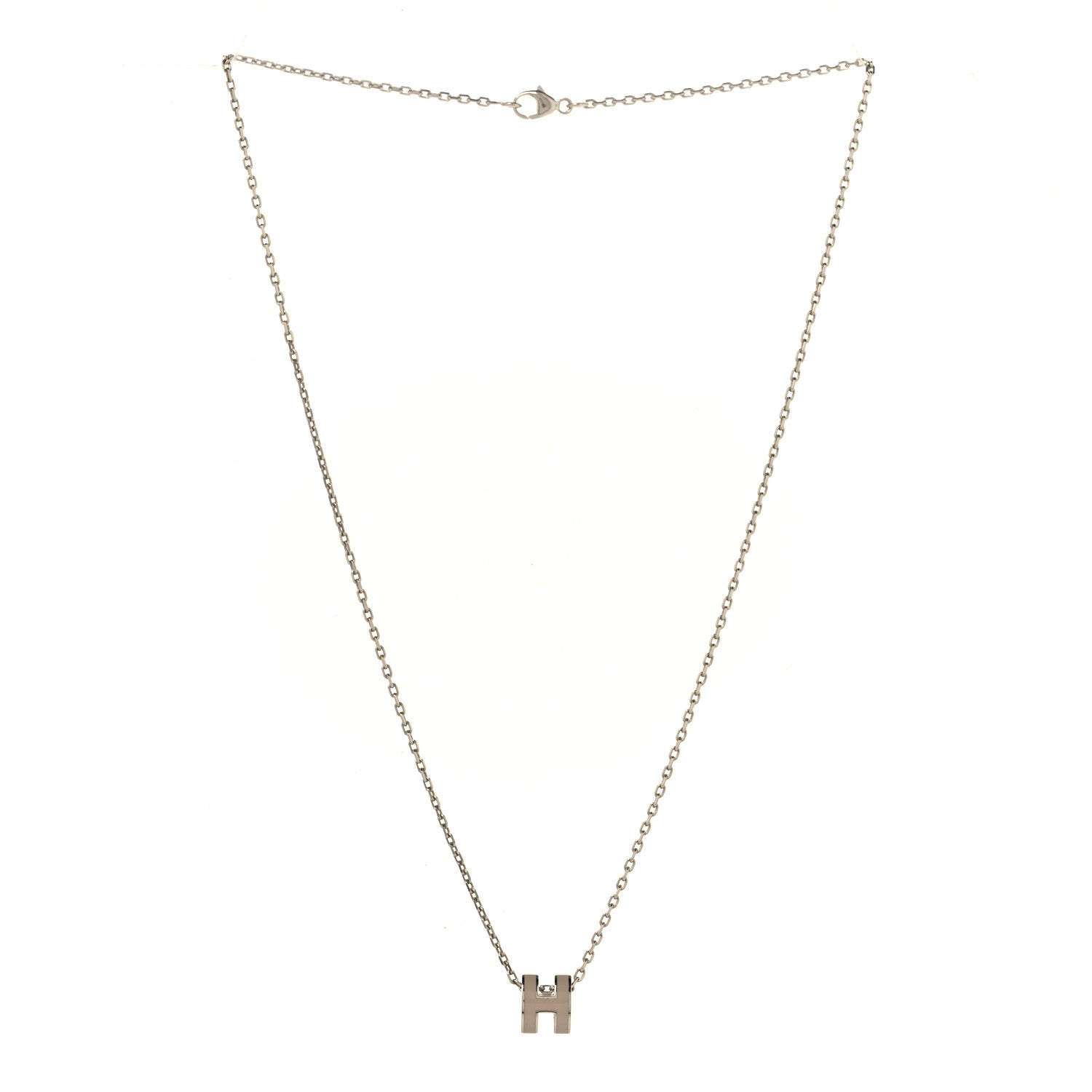 Hermes Palladium Mini Pop H Pendant Necklace Marron Glace 3 of 5