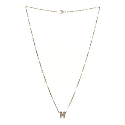 Hermes Palladium Mini Pop H Pendant Necklace Marron Glace 3 of 5