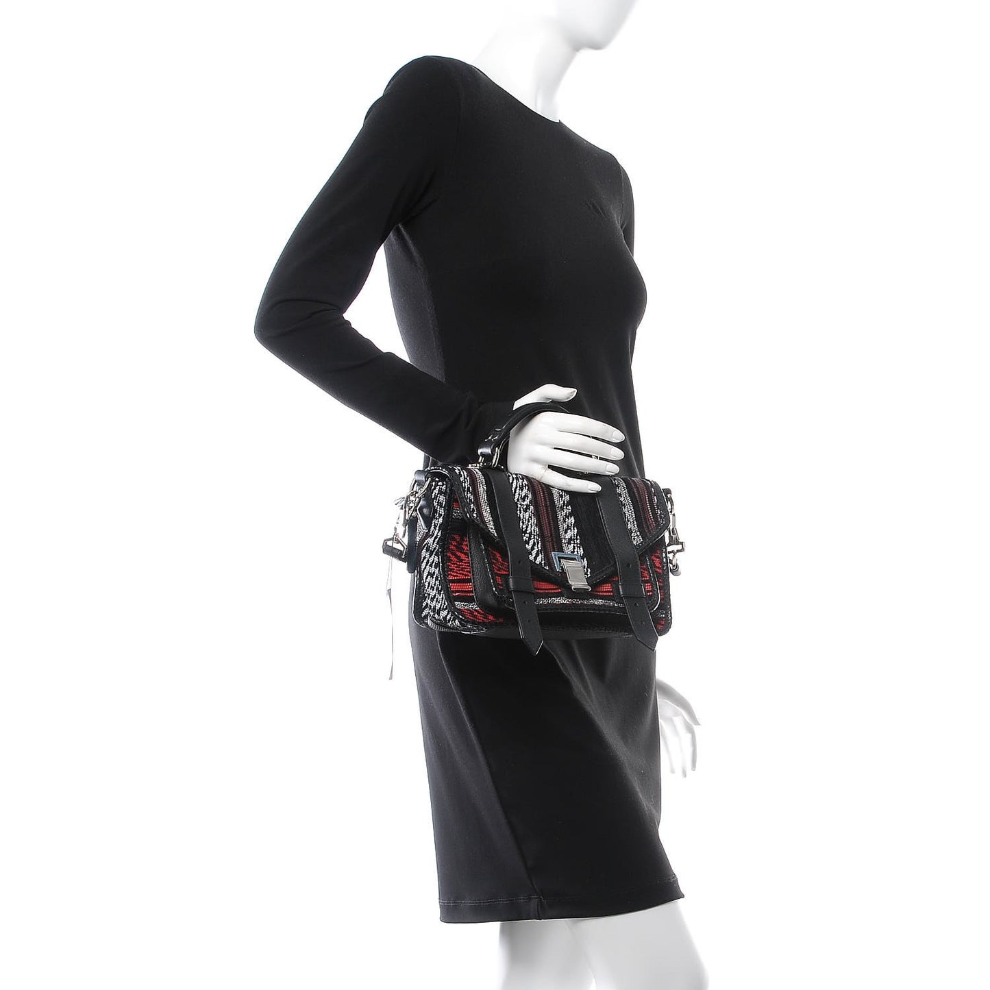 Mixed Woven Tiny PS1 Satchel Black White