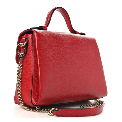 Gucci Dollar Calfskin Interlocking G Top Handle Shoulder Bag Red 3 of 10