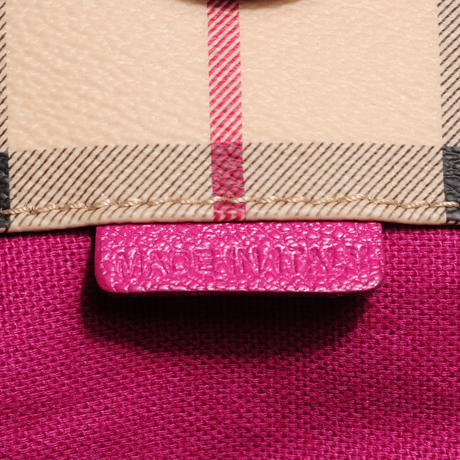 Burberry Haymarket Check Large Canterbury Tote Magenta 6 of 7