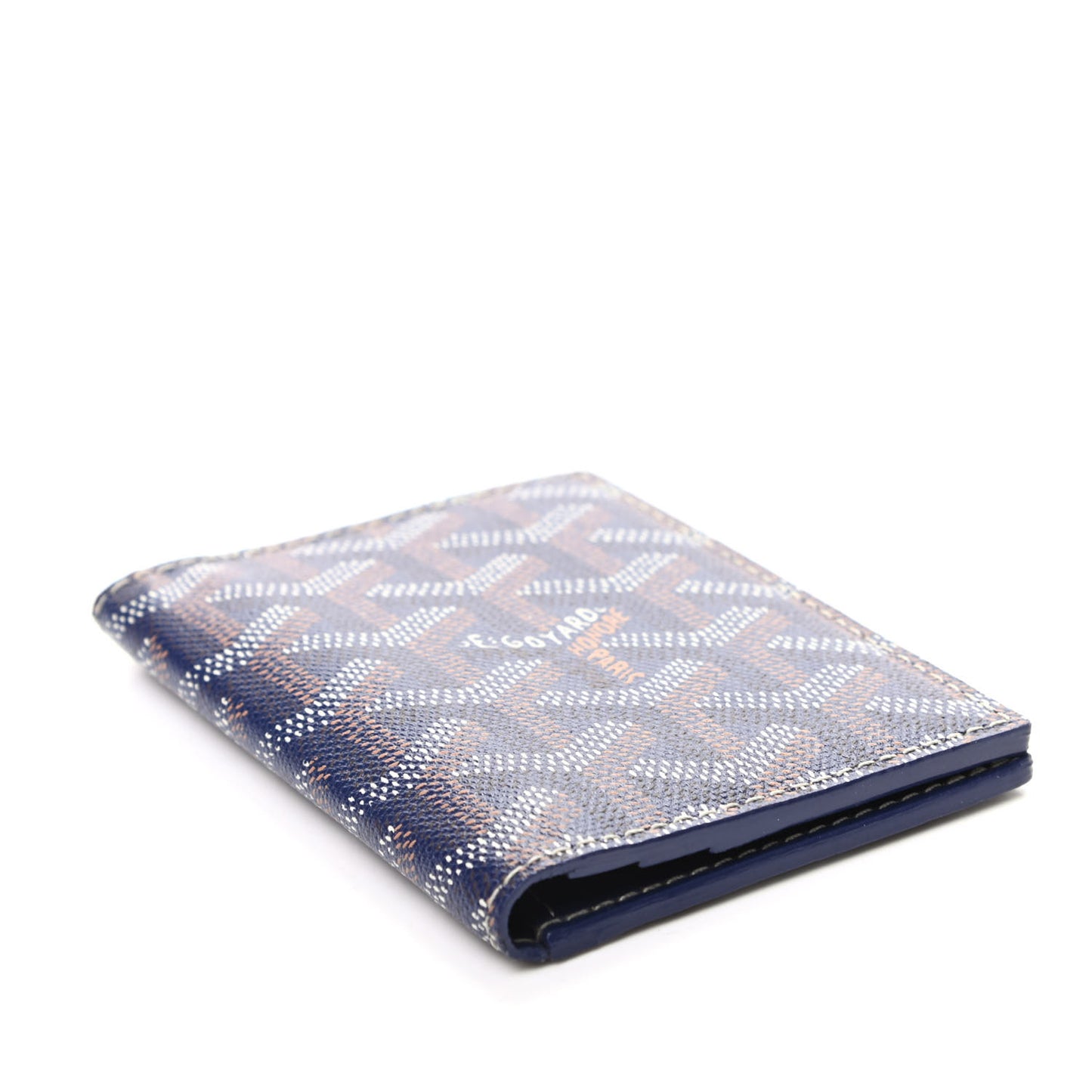 Goyardine Saint Marc Folding Card Case Navy