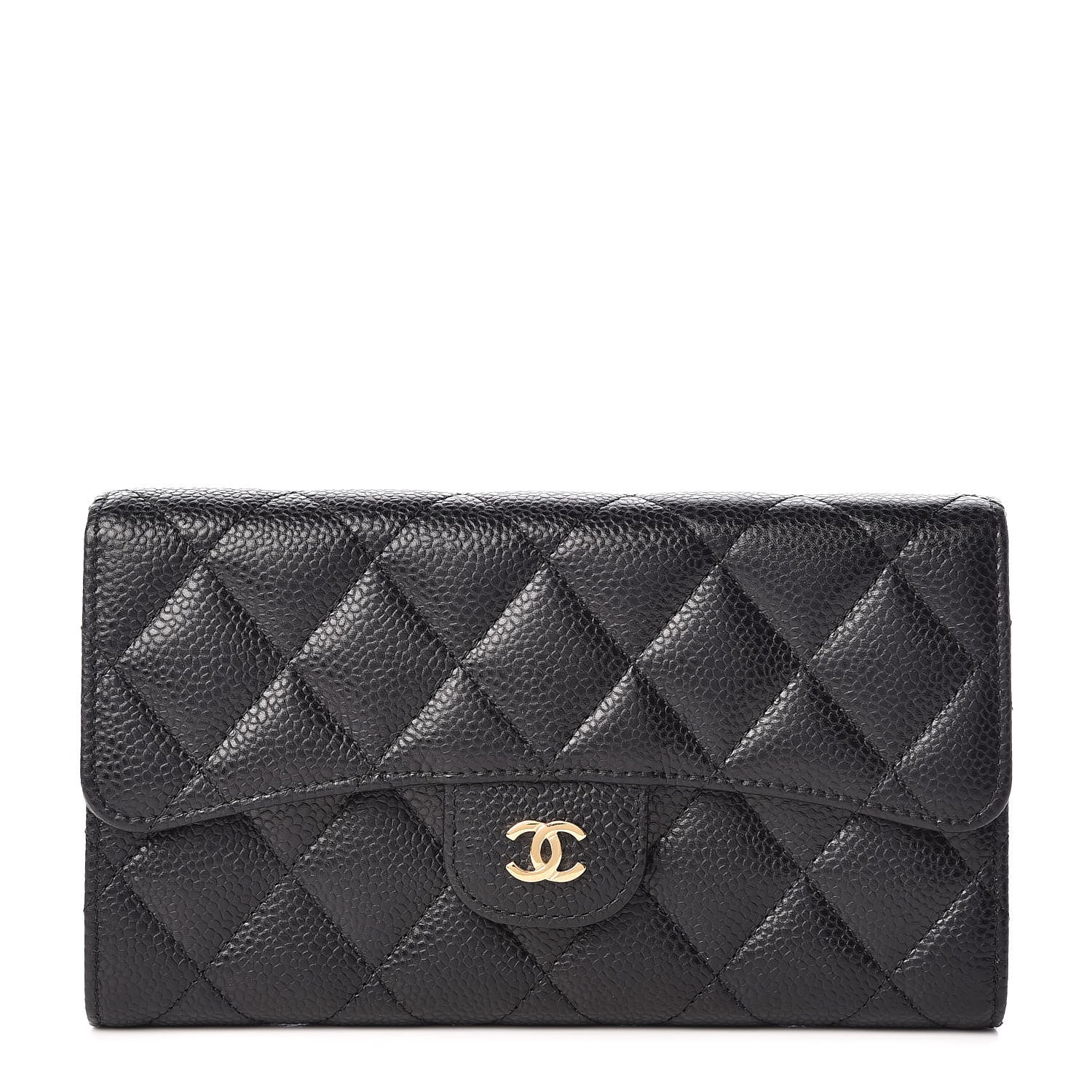 Chanel Caviar Quilted Long Flap Wallet Black 1 of 10