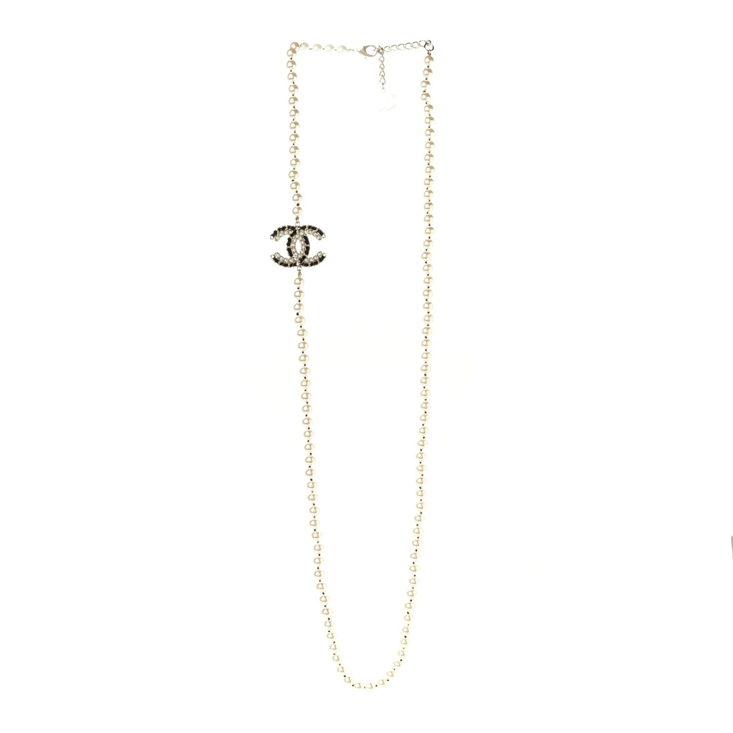 Chanel Pearl Lambskin CC Vintage Allure Necklace Gold 2 of 4