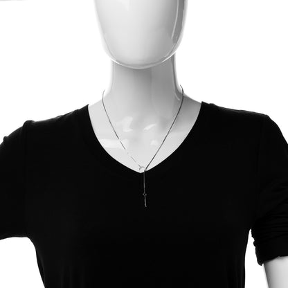 Gucci 18K White Gold 20mm Lariat Necklace 2 of 5