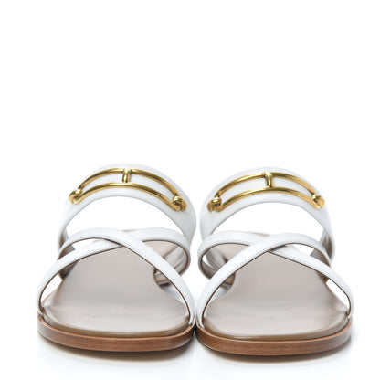Hermes Calfskin Claire Sandals 37.5 White 2 of 7