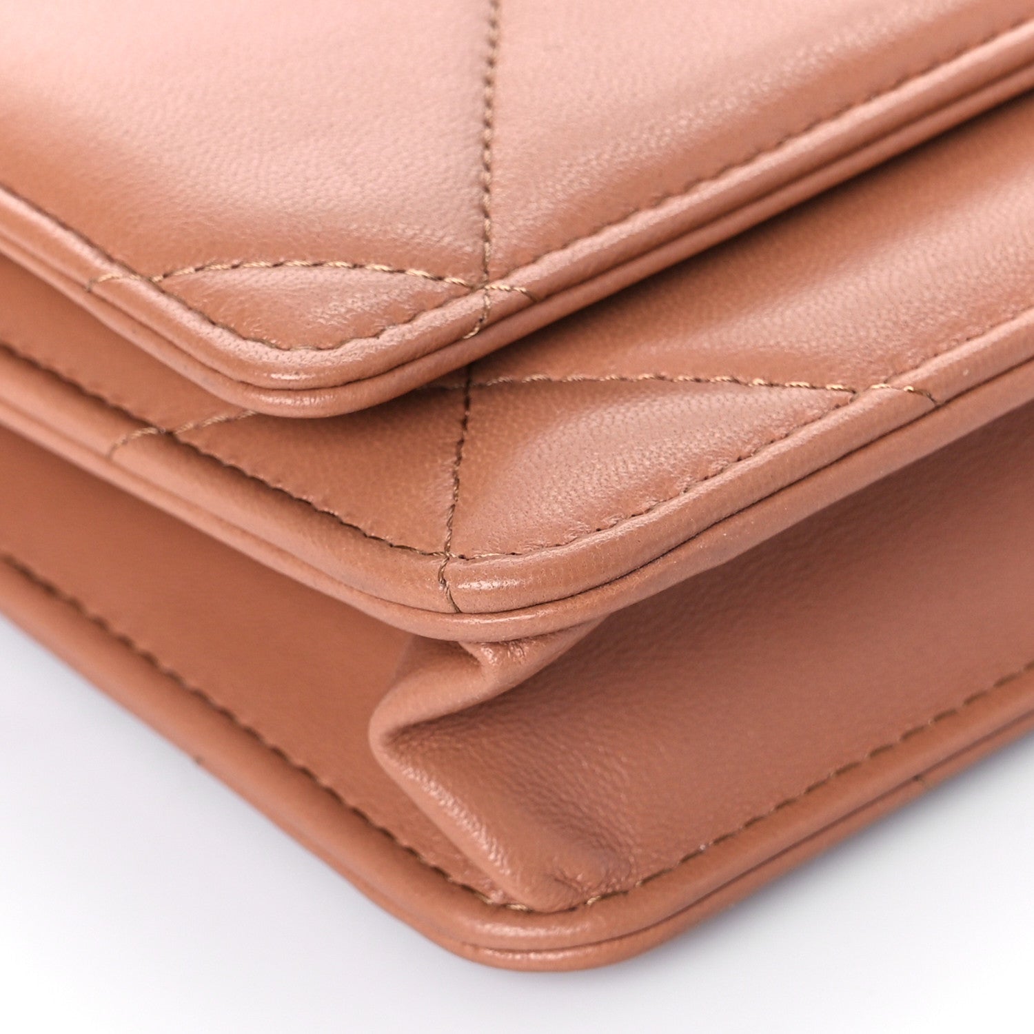 Chanel Lambskin Quilted Chanel 19 Wallet On Chain WOC Brown 10 of 12
